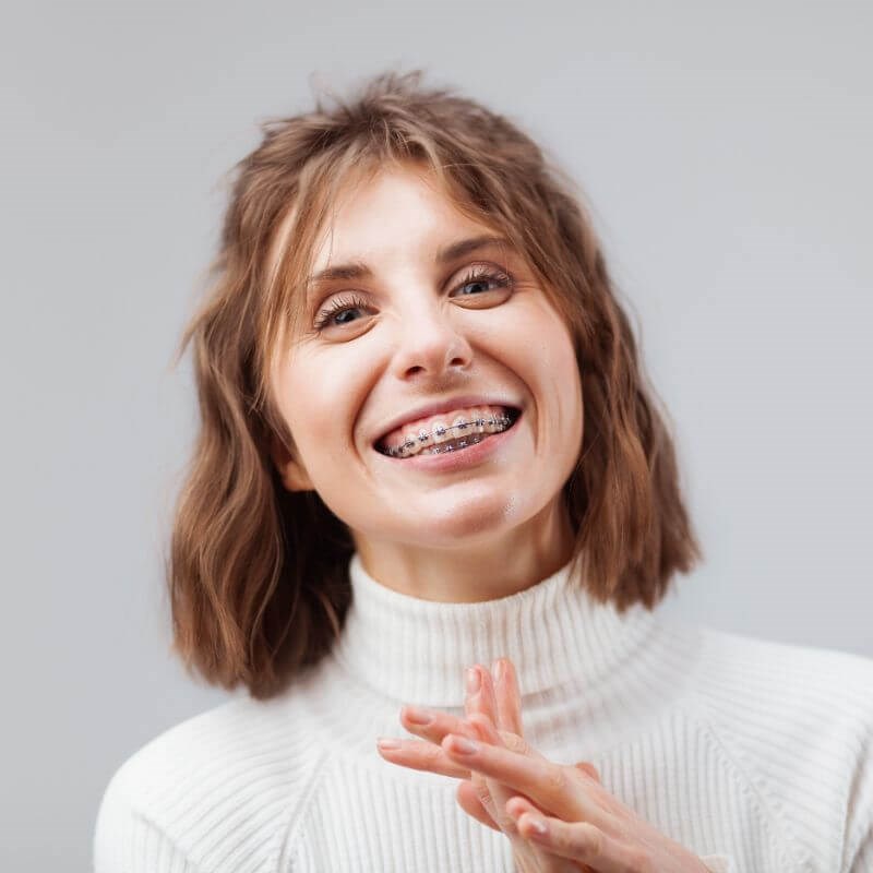 Woman with braces