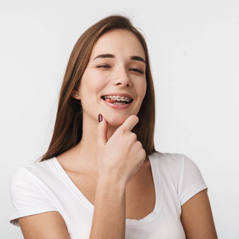 Woman with braces