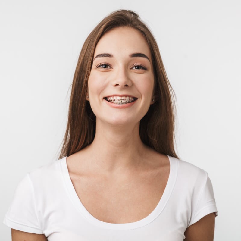 Woman with braces